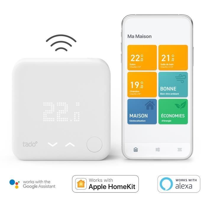 Thermostat connecté Tado Thermostat connecte et Intelligent Sans fil Kit de demarrage V3+