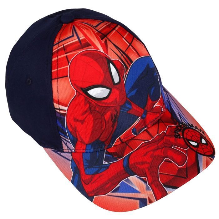 Gorra de béisbol de algodón azul marino de Marvel Spider-Man para niños, ajustable de 52 cm.