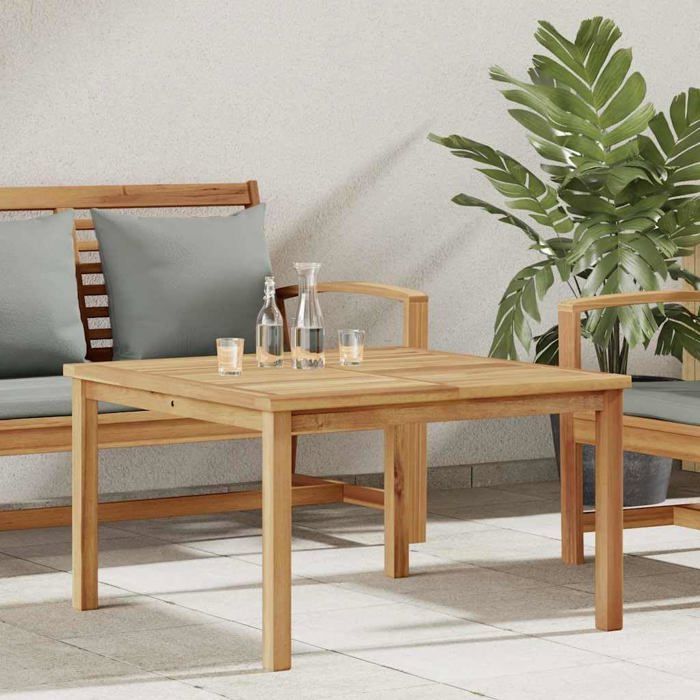 Mesa de centro de teca maciza - vidaXL - 85x85x45 cm - Marrón - Diseño moderno - Para jardín y patio - Teca maciza