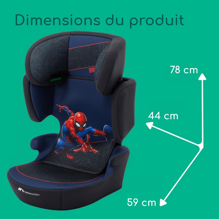 Bebeconfort DISNEY© Siège auto Road Safe i-Size Spiderman, groupe 2/3, 3,5 ans à 10/12 ans, 100-150cm, 15-36kg, Authentic Spiderman
