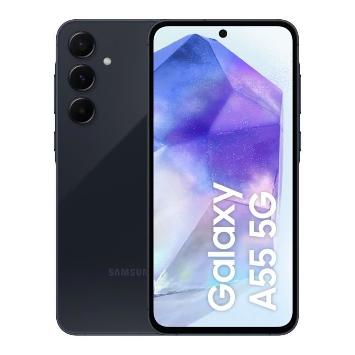Smartphone Samsung Galaxy A55 de 128 GB, 5G, color azul medianoche.