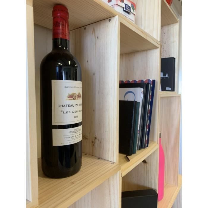 Mabouteille® Houten krattenopbergrek - 200x150 cm Boekenplank met 22 opbergkratten [Massief grenen meubel]