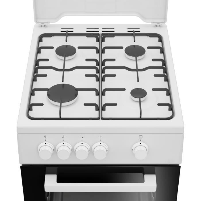 Cuisinière à gaz - Beko - FSG522DWC - 4 foyers - 50 cm