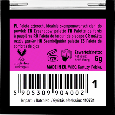 Wibo Quattro -luomiväripaletti 1 10 g 10 g