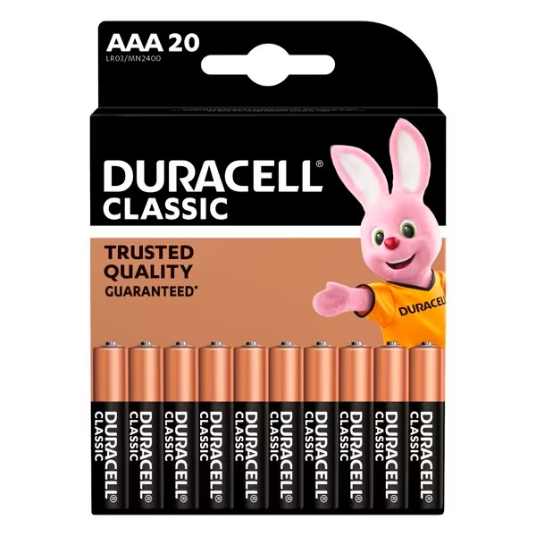 „Duracell Classic“ AAA baterijos<br>20 vnt.