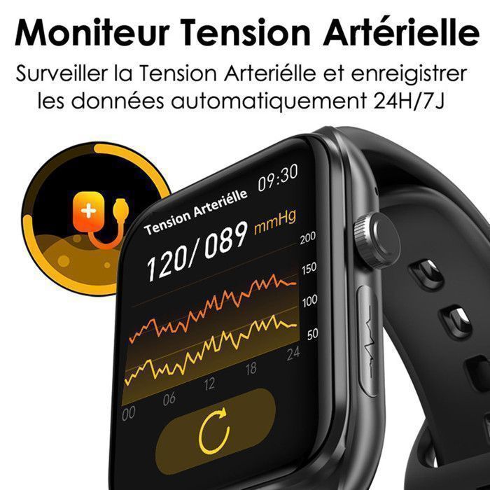 XtraDiTech Smartwatch ECG Heart Rate Monitor Thermometer Multiparameter Monitor 1.81