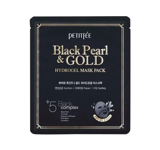 PETITFEE BLACK PEARL & GOLD PRZECIWSTARZENIOWA HYDROŻELOWA MASKA DO TWARZY NA TKANINIE 32G