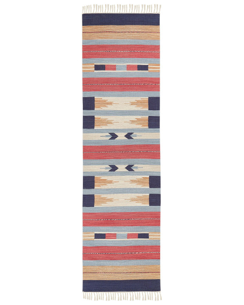Dywan bawełniany kilim 80 x 300 cm wielokolorowy