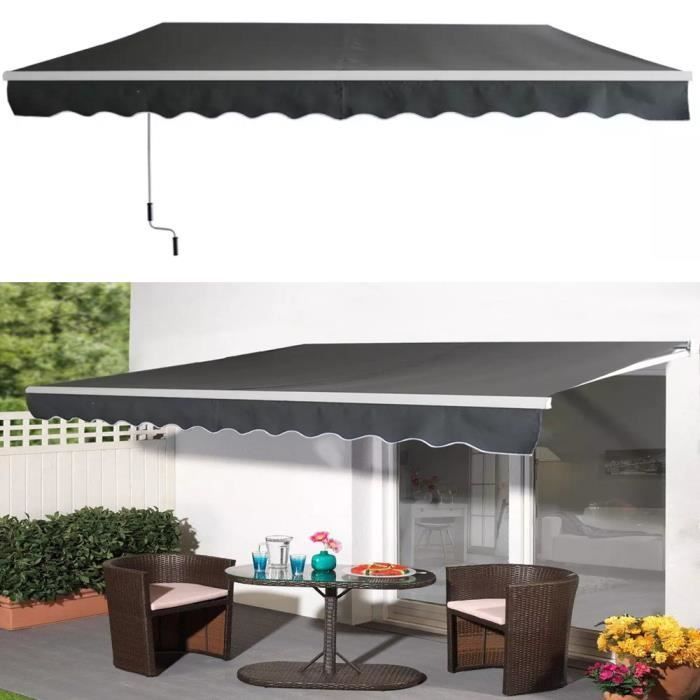 Toldo - LZQ - Ángulo ajustable - Gris oscuro - 3 x 2,5 m