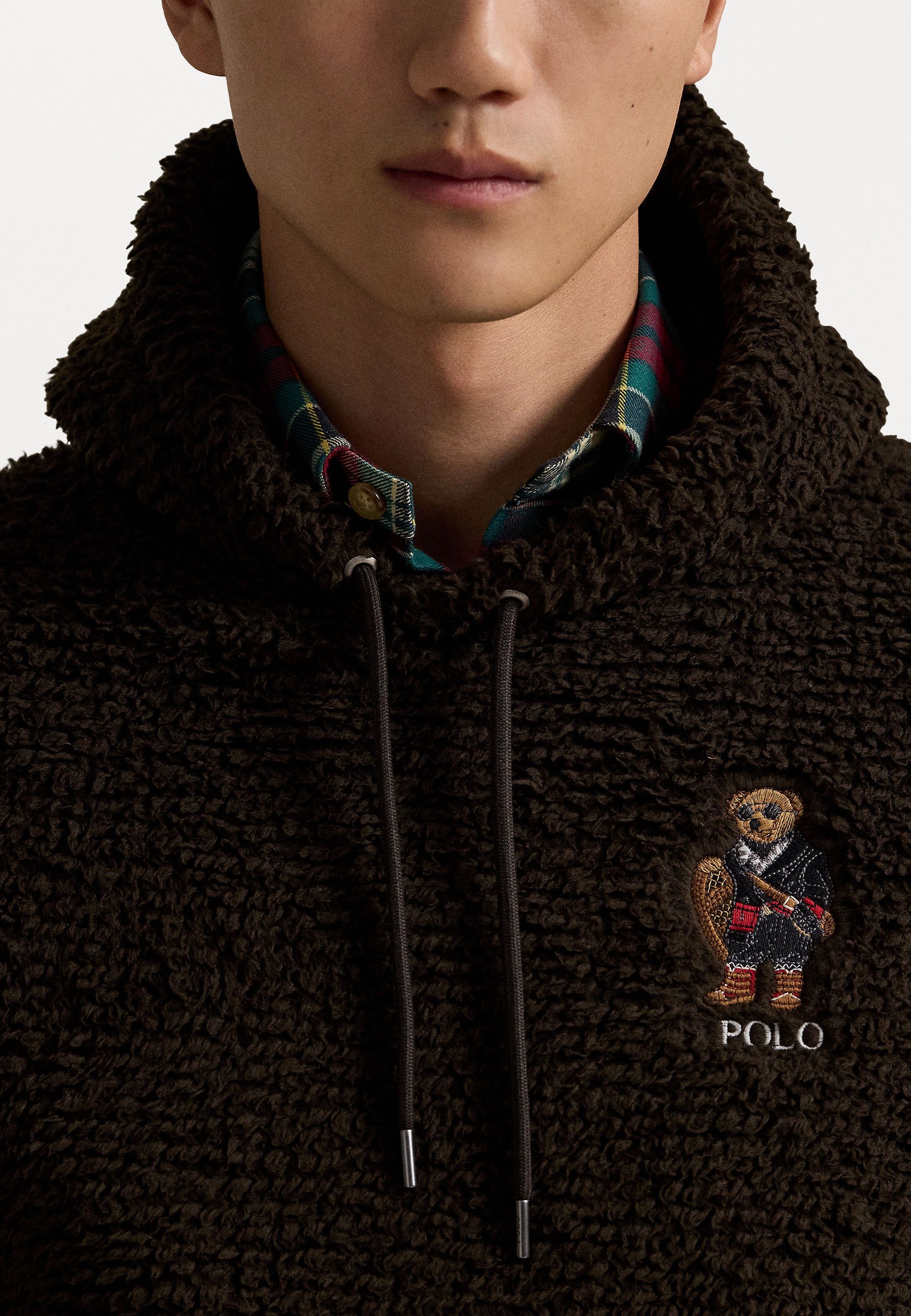 Polo Ralph Lauren POLO BEAR PILE FLEECE HOODIE - Fleece trui - antiekbruin