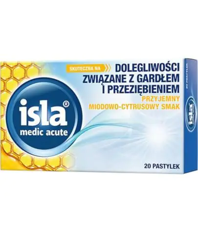 Isla Medic Acute, Smak miodowo-cytrusowy, Pastylki do ssania