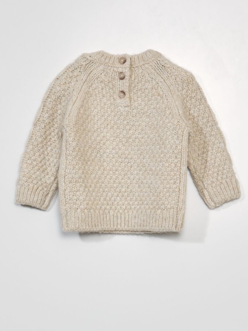 Sweter z grubej dzianiny – BEŻOWY