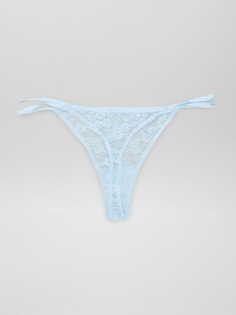 Conjunto de 3 tangas de encaje - AZUL
