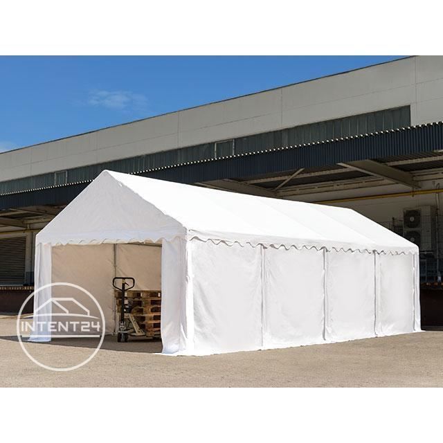 Tente de stockage TOOLPORT 4x8 m - PVC - H. 2m - vert foncé