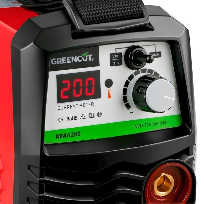 Soudeur DC Inverter – GREENCUT MMA200 - puissance 25 à 200A - technologie IGBT - électrodes 2.5-3.2mm (max 4.0) – portable