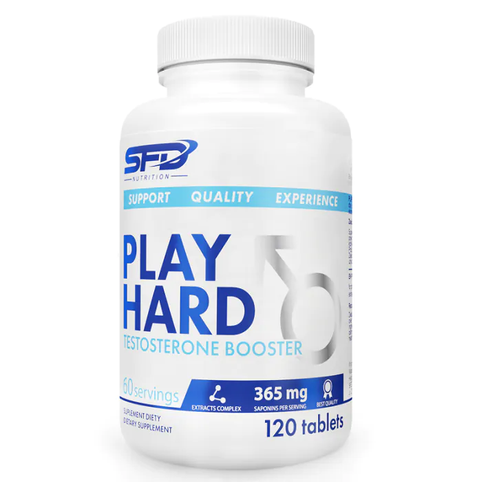 SFD Play Hard Testosterone Booster, Suplement diety przeznaczony dla aktywnych fizycznie mężczyzn, Tabletki