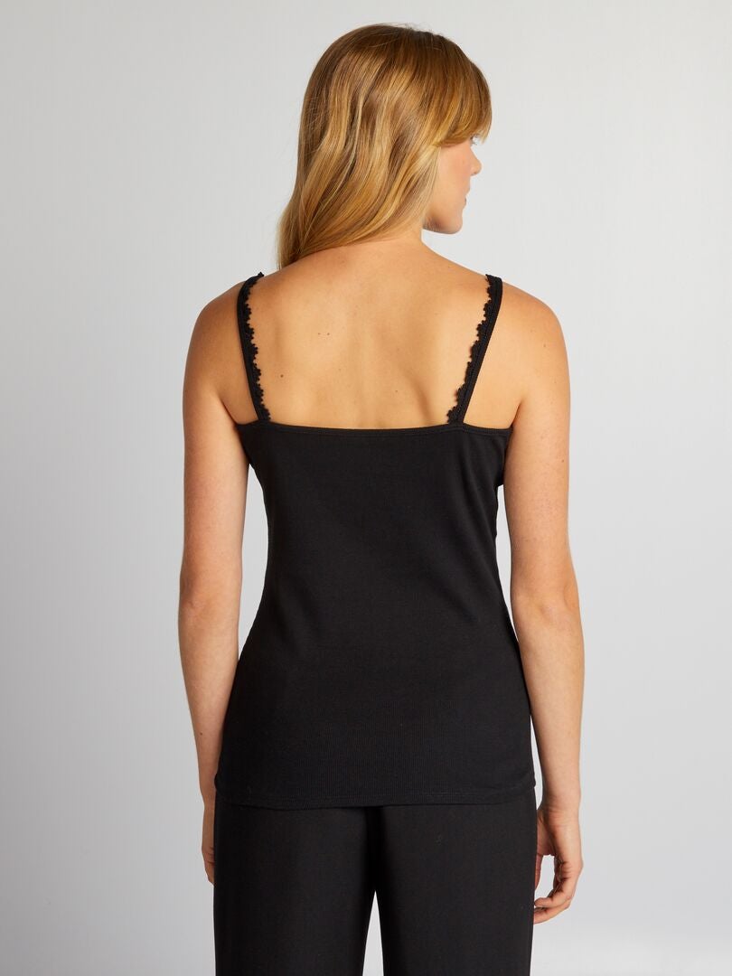Camisola com alças finas - preta