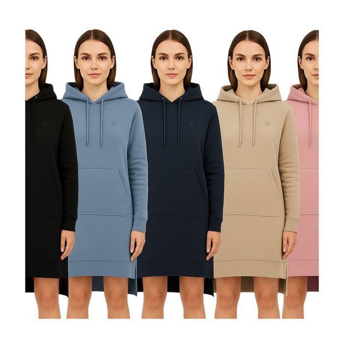 Vestido sudadera con capucha liso para mujer Bill Tornado Mary Black para mujer