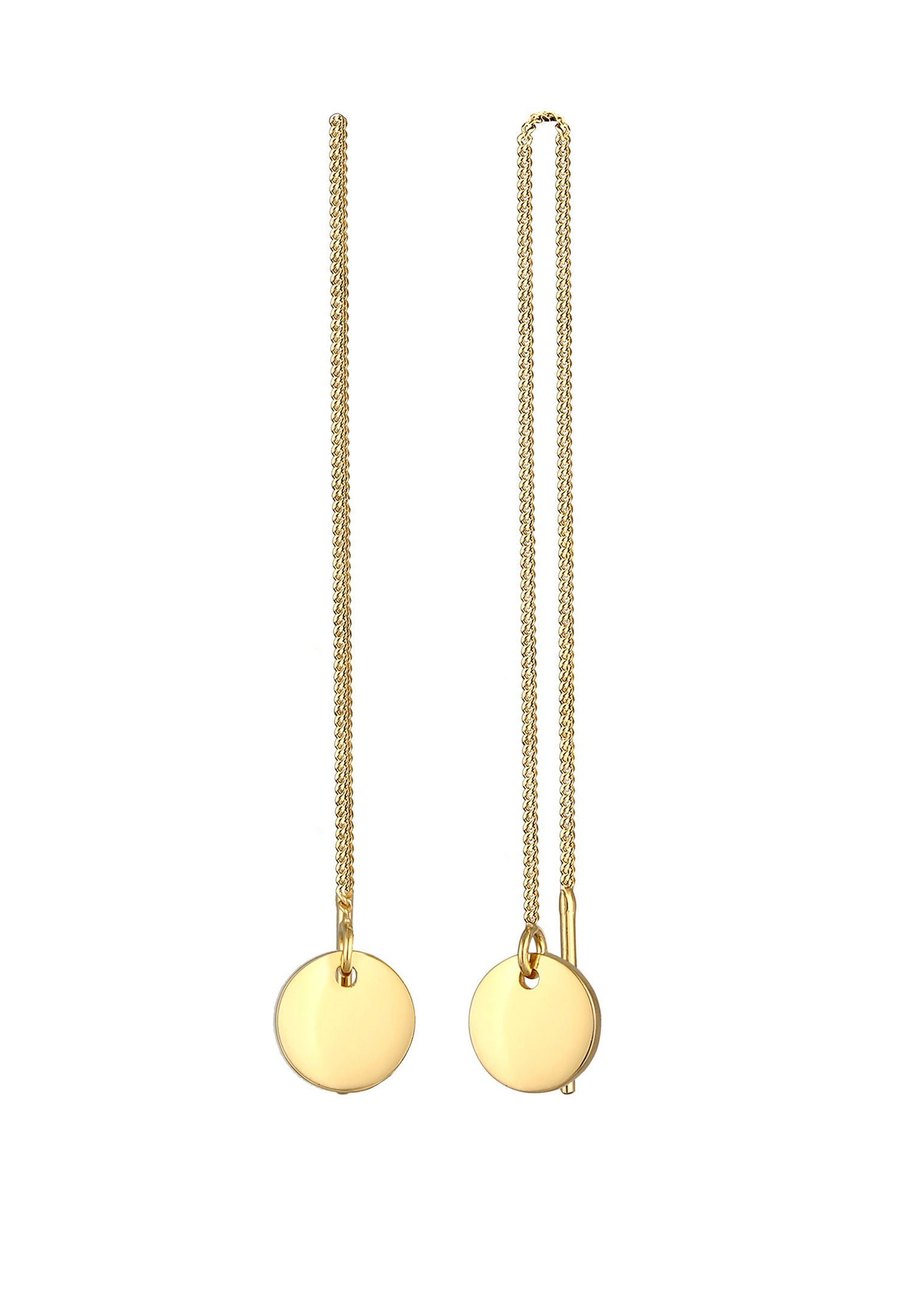 Elli Plaquettes Cercle Passer Par Trend Blogegr Boucles d'Oreilles Femme - (925/1000) Argent Plaqué Or