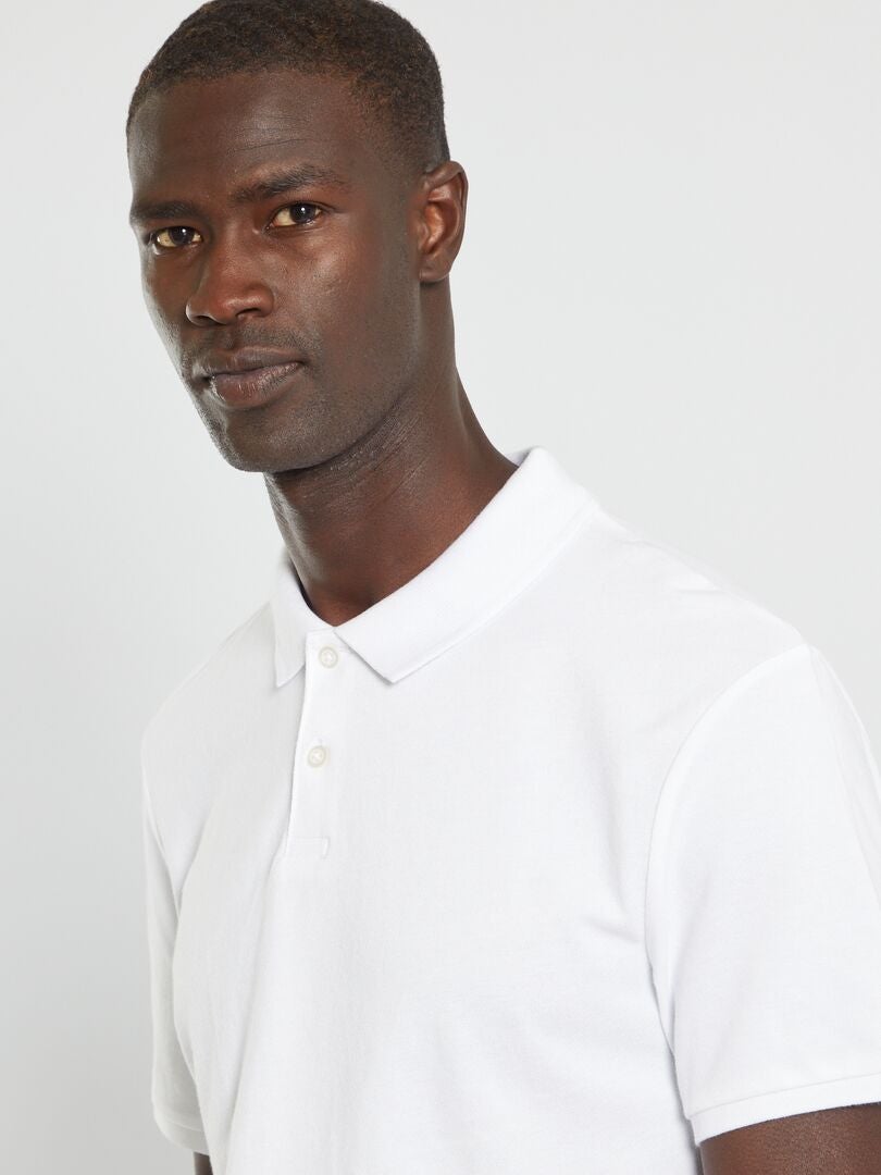 Polo shirt van katoenen piqué - wit