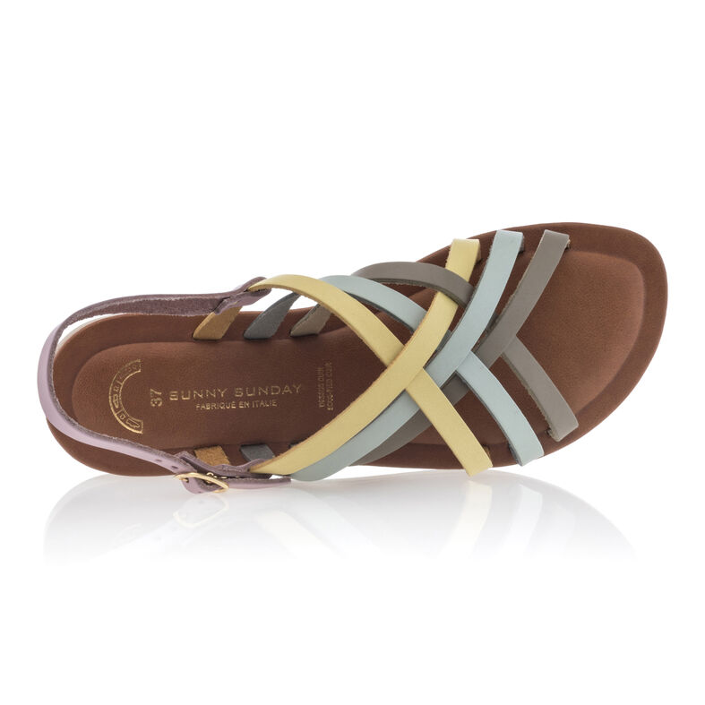 Beige sandaler / skor med öppen tå för kvinnor