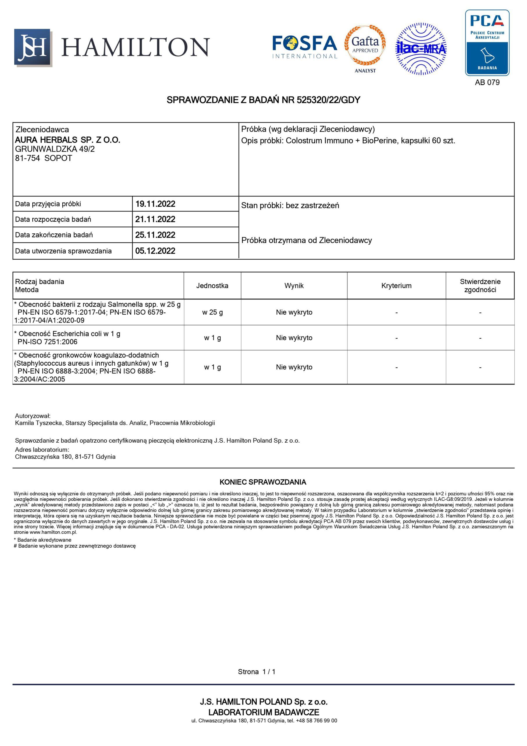 Aura Herbals Kolosztrum Immuno + BioPerine®