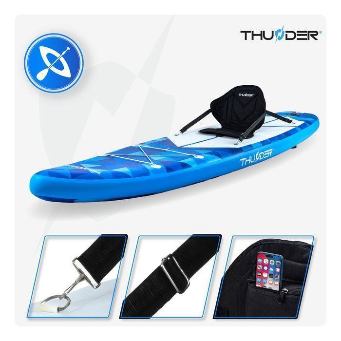 Tavola da paddle THUNDER® NION 320 cm | Gonfiabile | Antiscivolo | Zaino | Accessori completi | Kit di riparazione