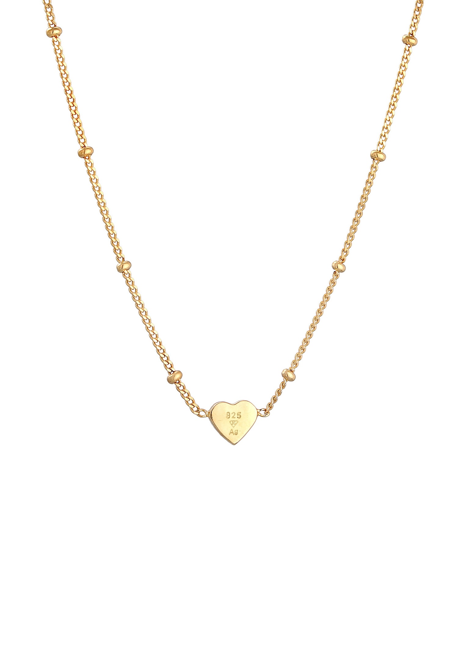 Elli Enfants pendentif coeur boules avec émail en argent sterling 925 plaqué or
