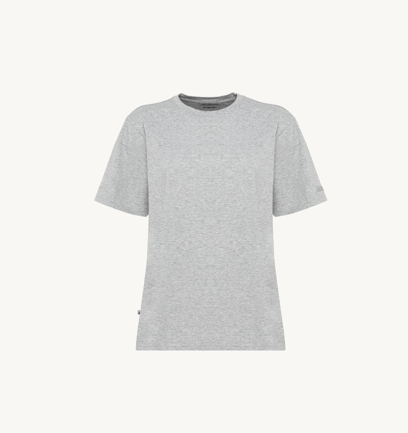 TRICOU DIN JERSEY DE BUMBAC CU LOGO GRI MELANGE