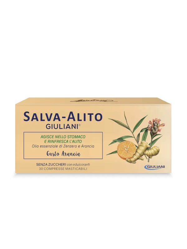 Giuliani Breath Saver sabor naranja, 30 comprimidos masticables