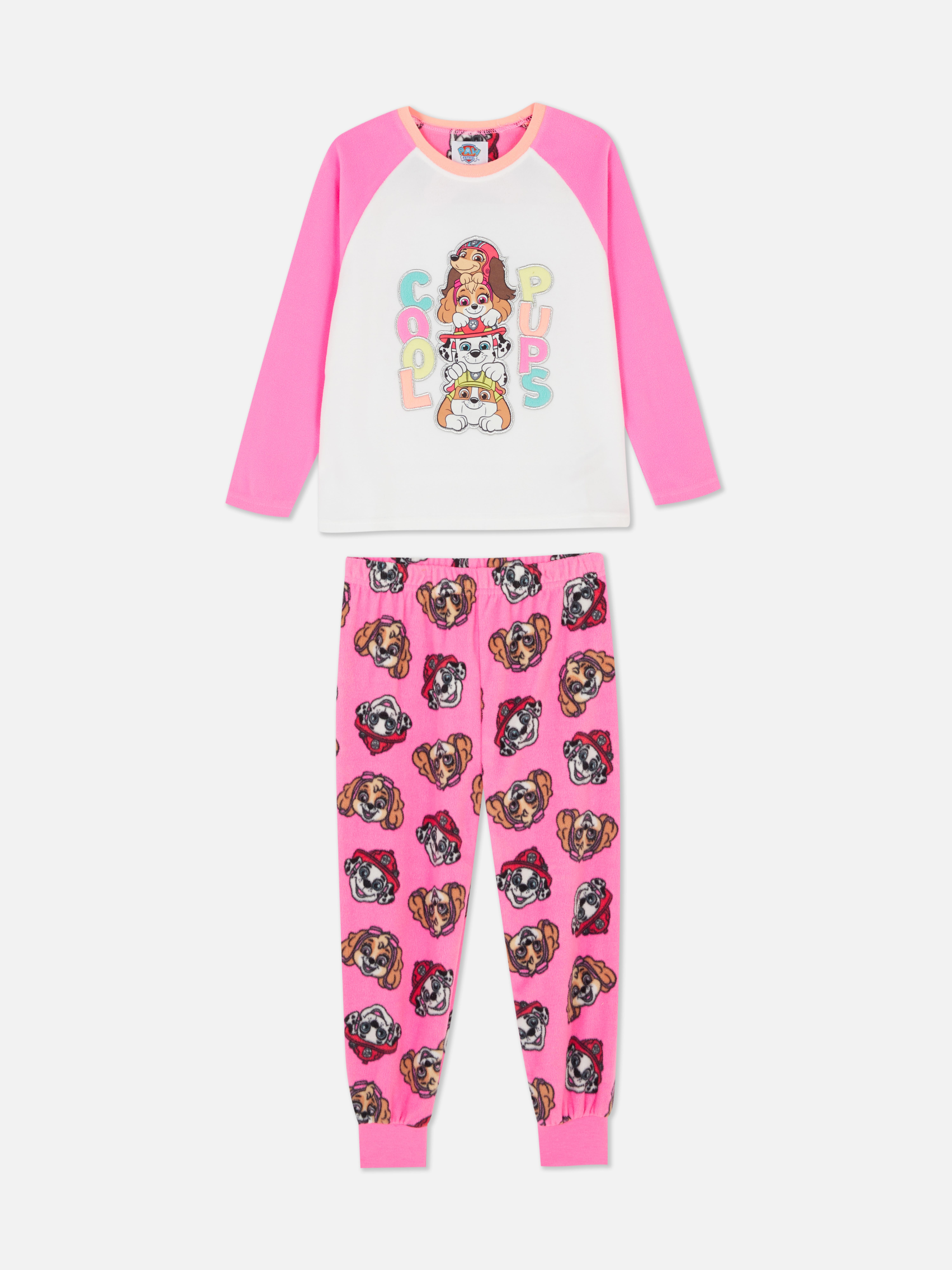 Pijamale lungi din fleece PAW Patrol Pijamale PAW Patrol cu top cu mânecă lungă și pantaloni cu manșete