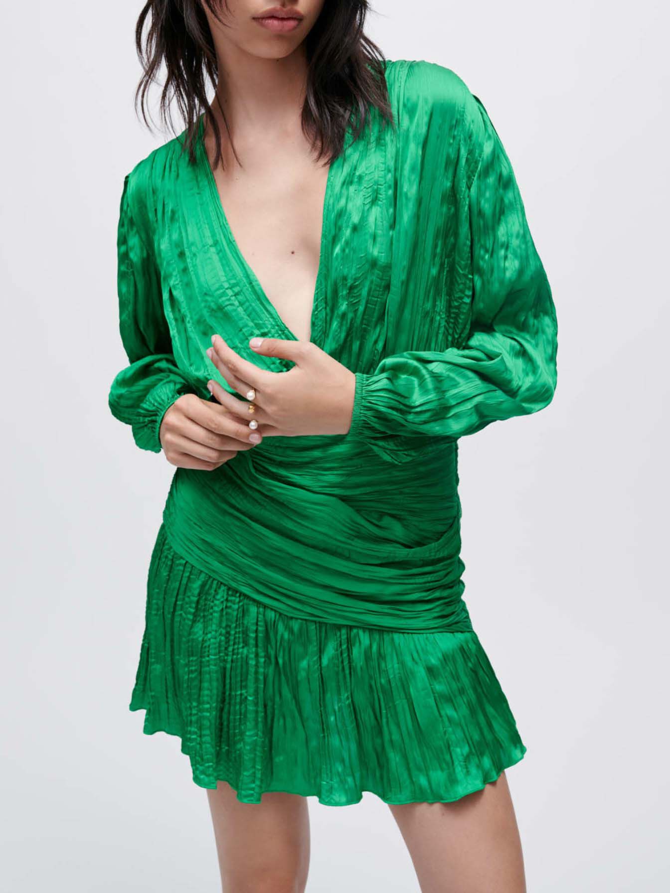 Rochie mulată din lamé-vert