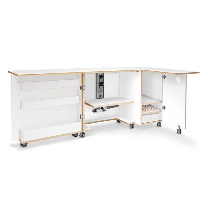 Nähschrank für Nähmaschine und Overlock | Farbe: Weiß