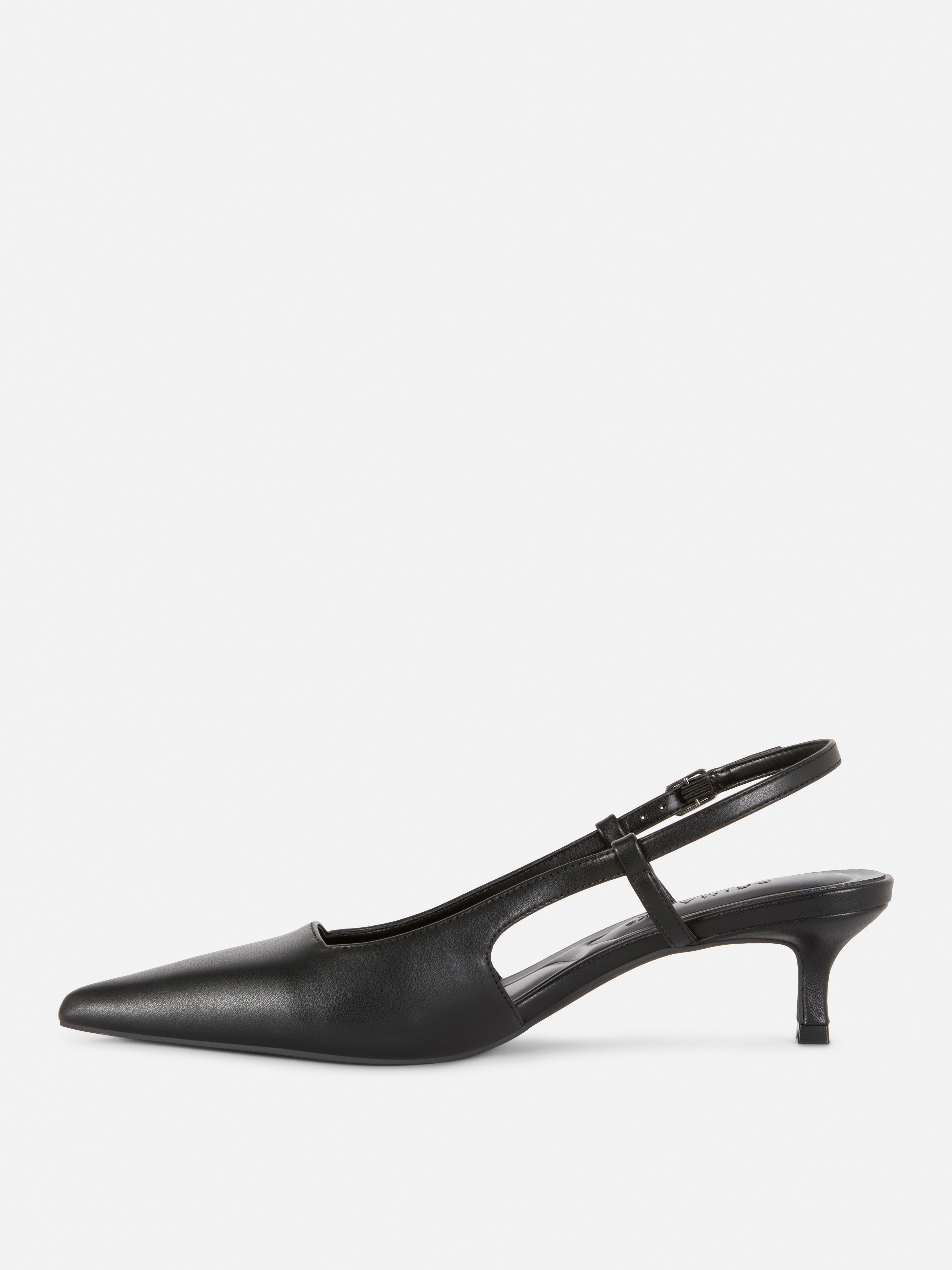 Pantofi cu slingback din piele ecologică, cu vârf ascuțit