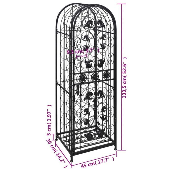 vidaXL Flaschenregal für 45 Flaschen, Metall, 240939