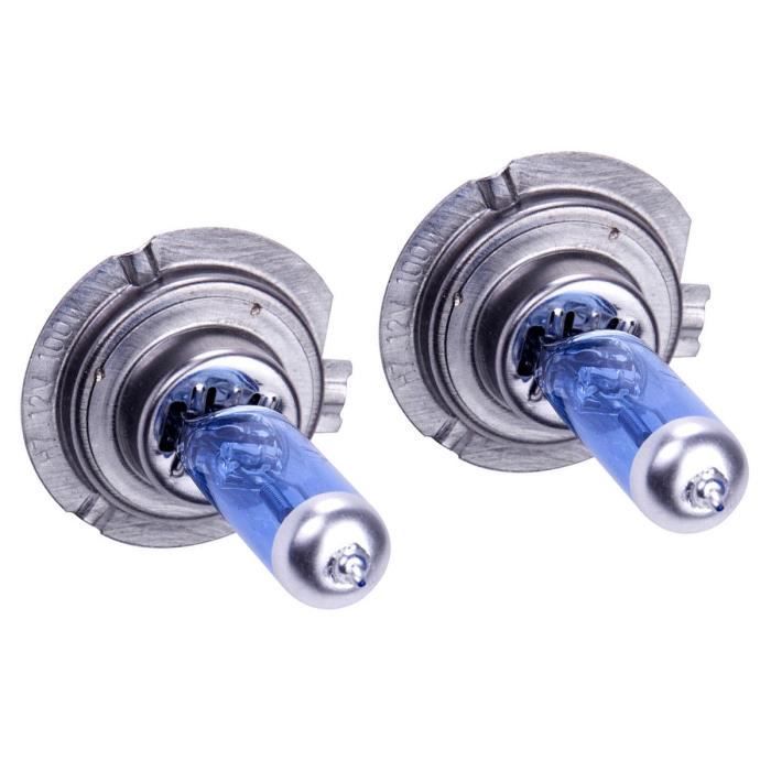 bombillas halógenas de xenón H7 de 100 W, 8500 K, 12 V, luz blanca superbrillante para faros delanteros de coche.
