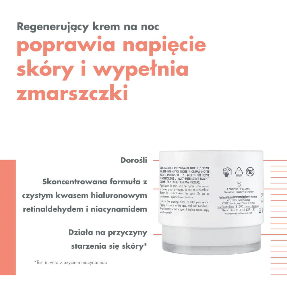 Avène Hyaluron Activ B3 Multi-intensywny krem na noc