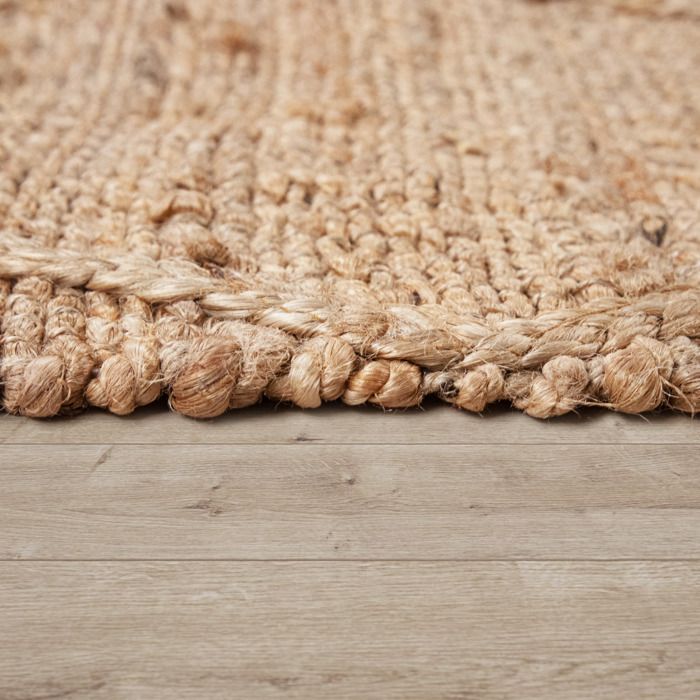 Tapete artesanal de pelo curto para sala de estar - PACO HOME - Padrão escandinavo - Efeito 3D - Bege - 60x100 cm - 100% juta