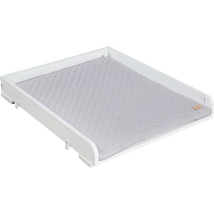 Cambiador - ROBA - Para lavadoras - Colchón gris estilo 'Roba' incluido - Madera blanca