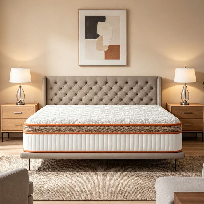 Materasso 140x200 cm, spessore 28 cm, molle insacchettate indipendenti + memory foam, 7 zone ergonomiche, ipoallergenico, lusso