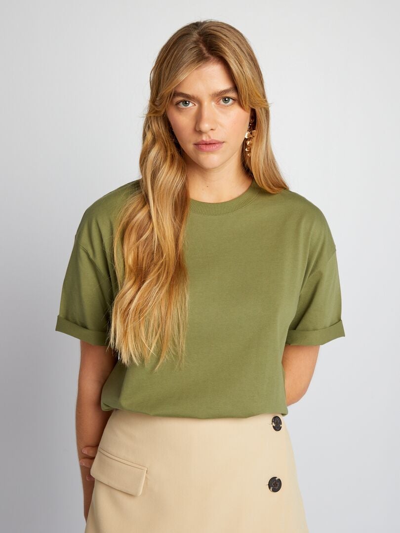 Camiseta de malha jersey - verde