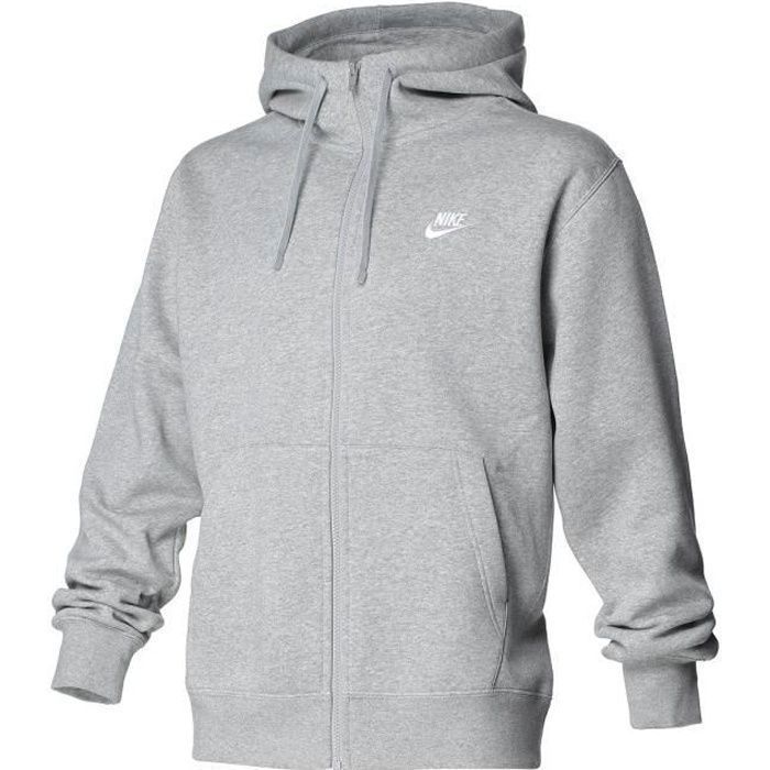 Men's NIKE CLUB GREY Zip-Up Hoodie