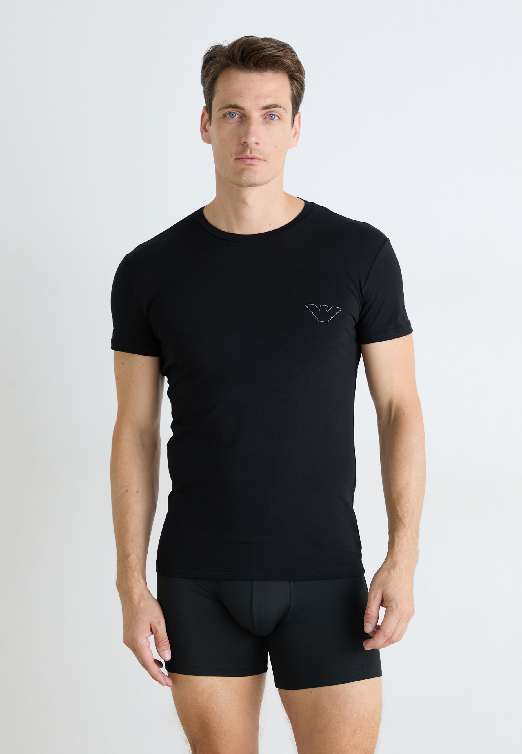 Emporio Armani T-shirt met ronde hals en mouwen - Bedrukt - zwart