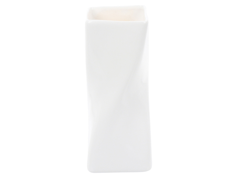 Wazon skrętny ceramiczny 18 cm biały