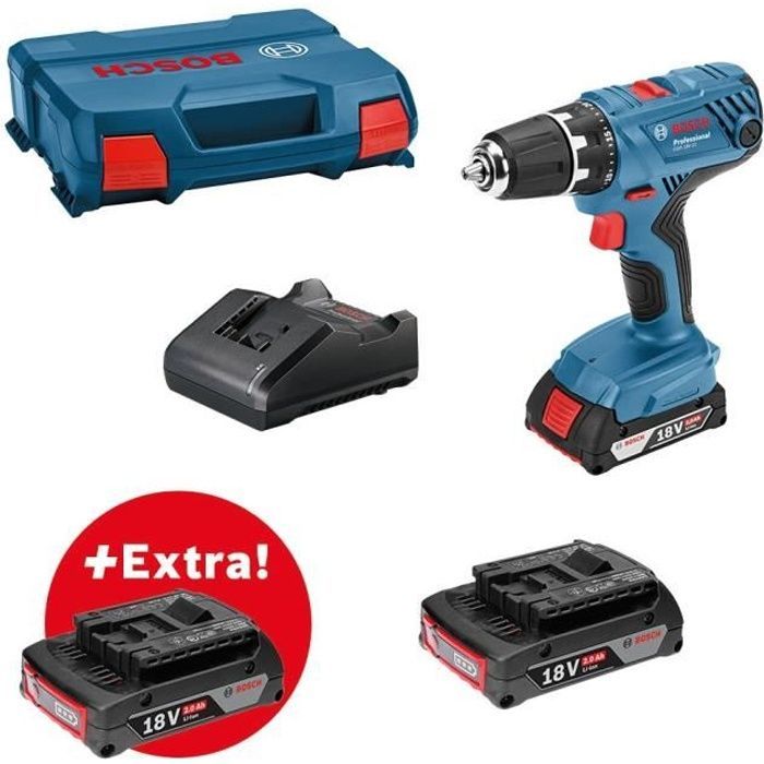 Bosch Professional GSR 18V-21 Cordless Drill/Driver + 3 x 2.0Ah Batteries + GAL 18V-20 Charger - 0615990L88