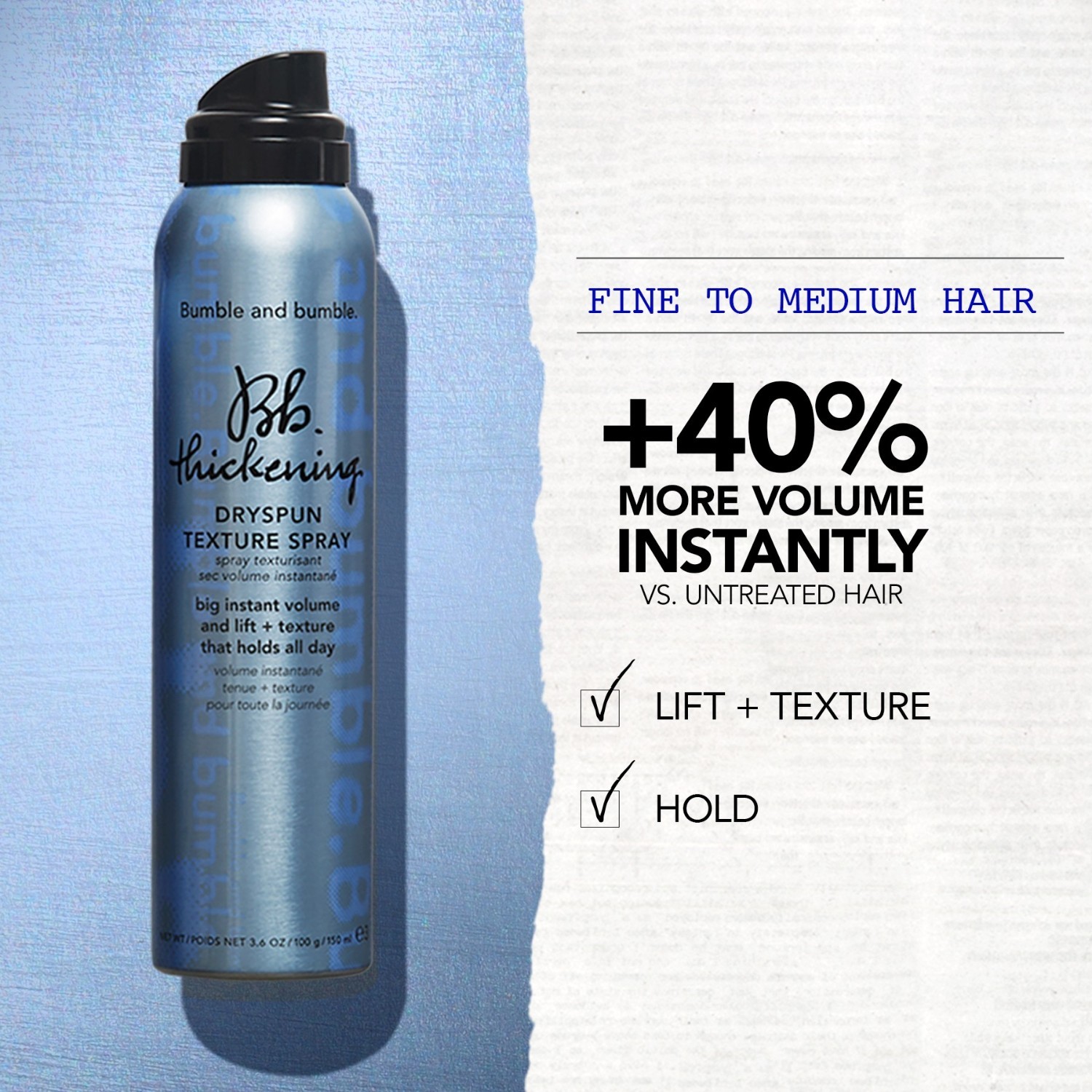 Bumble and bumble. Lak za kosu za zgušnjavanje, teksturirani sprej za suho predenje - 60 ml