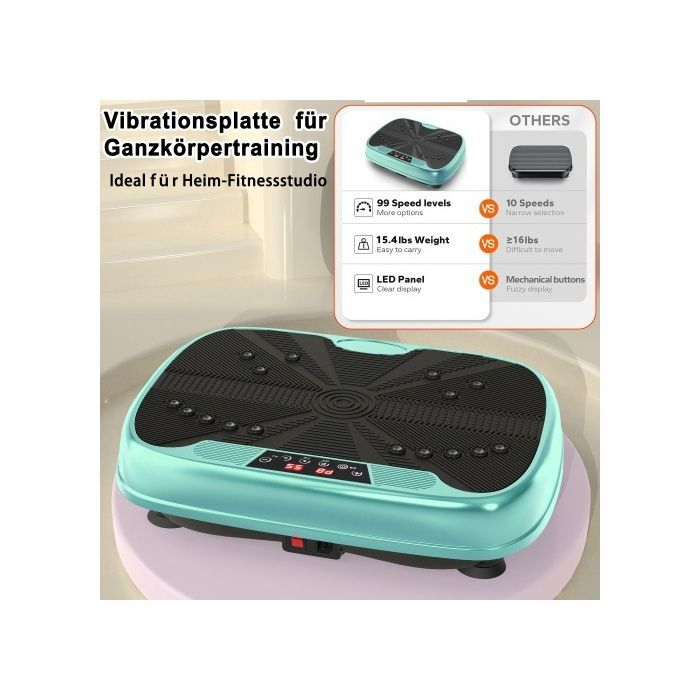 Plataforma vibratória BLOSSOM - Modelo com controle remoto - 99 níveis - Bluetooth integrado - Preta