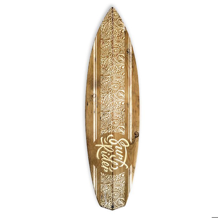 Decorative surfboard, surfer rider