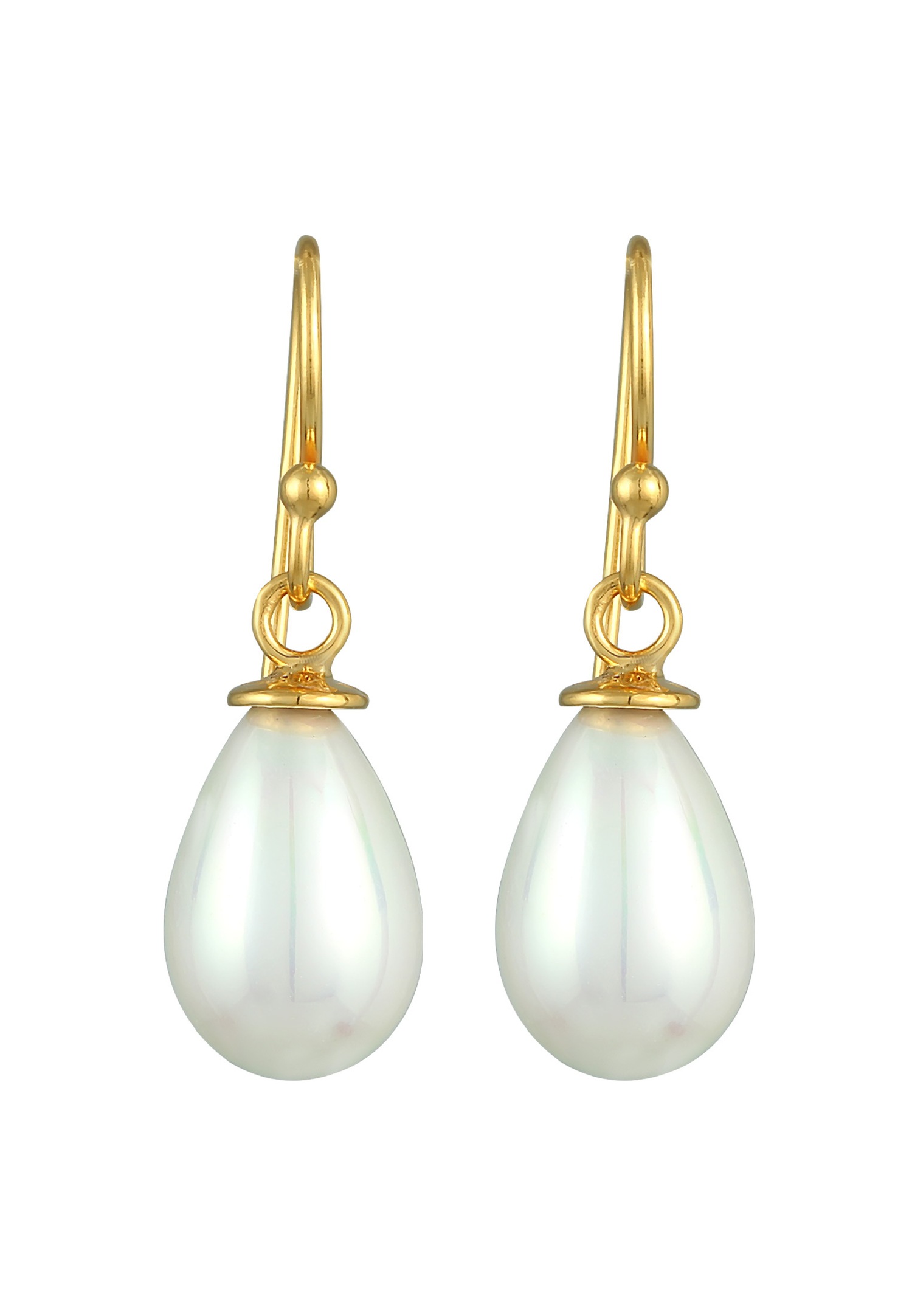 Nenalina Femmes Pendentif d'oreilles Ovale Classique avec perle de coquillage en argent sterling 925