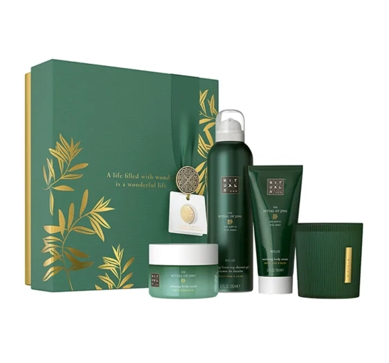 Rituals The Ritual Of Jing zestaw prezentowy pianka do mycia ciała   krem   peeling   świeca